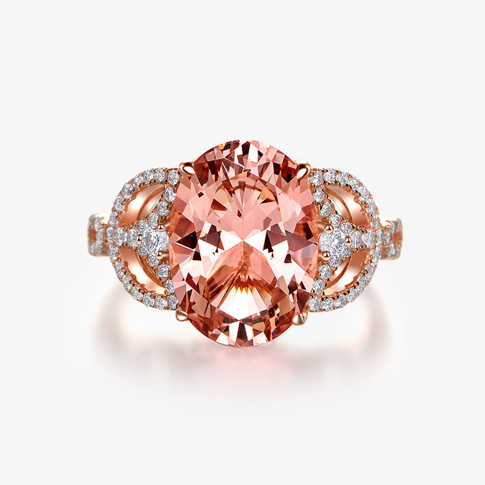 椭圆形10*14高碳钻圆尖底切割大钻10克拉S925纯银宝石粉